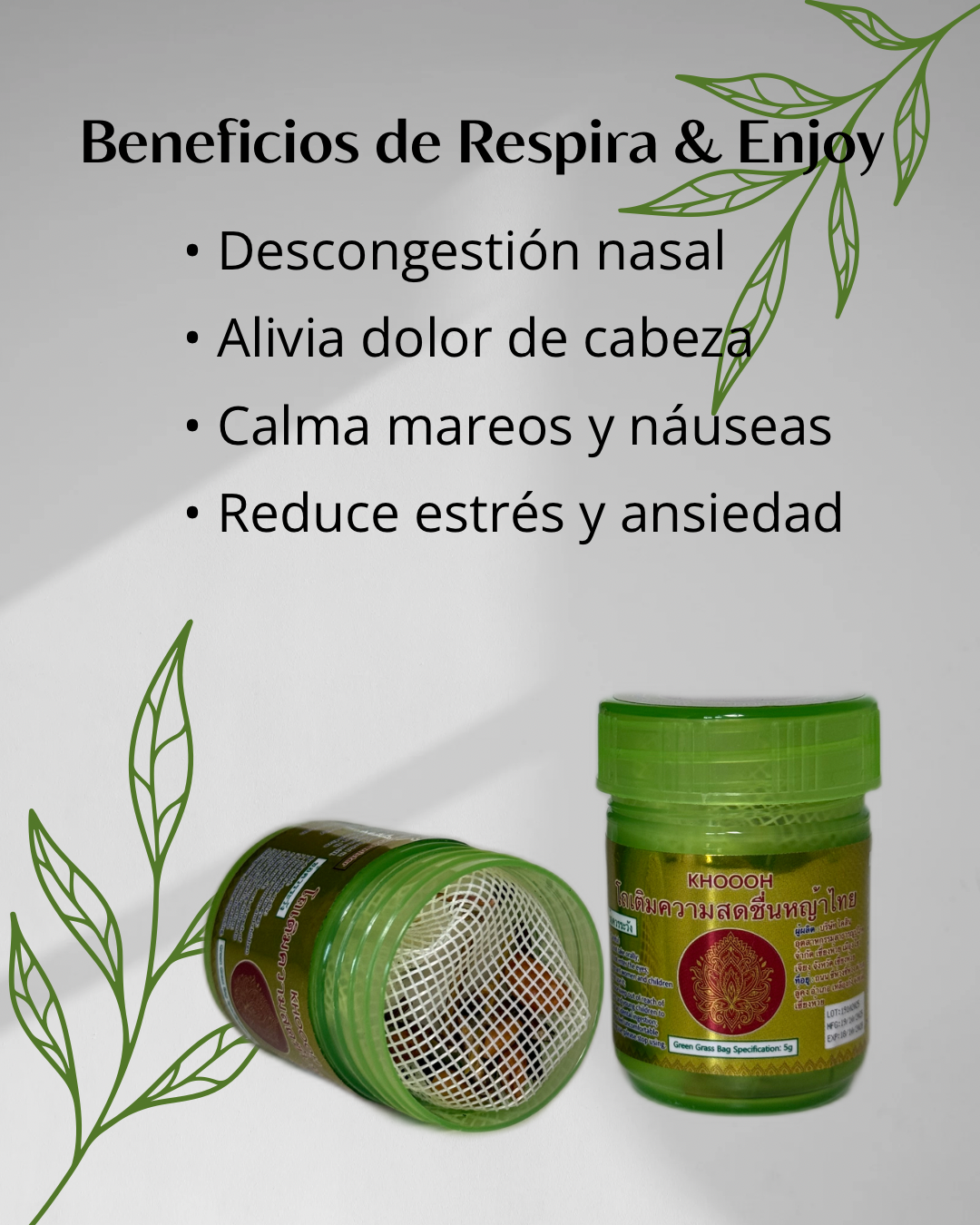 GREEN INHALADOR HERBAL PARA DESCONGESTIONAR