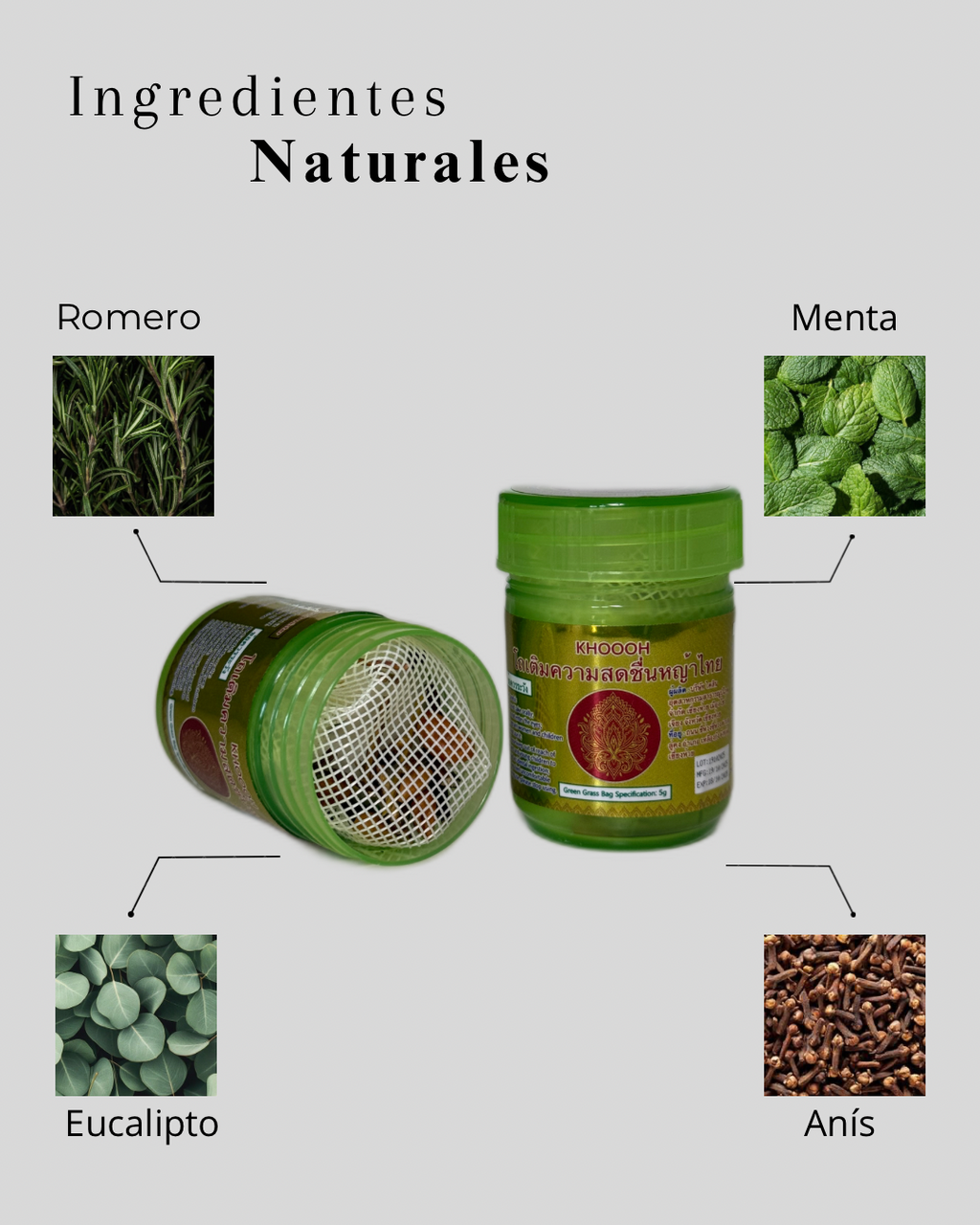 PACK 10 GREEN INHALADORES HERBALES TAILANDESES